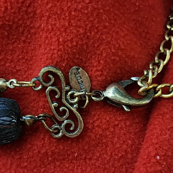 Chico's Vintage Black Lace Beads and Clear Rhinestone Double Strand 18" Necklace - Picture 17 of 17